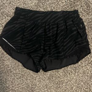 Lululemon Athletica Black Zebra Pattern Athletic Shorts